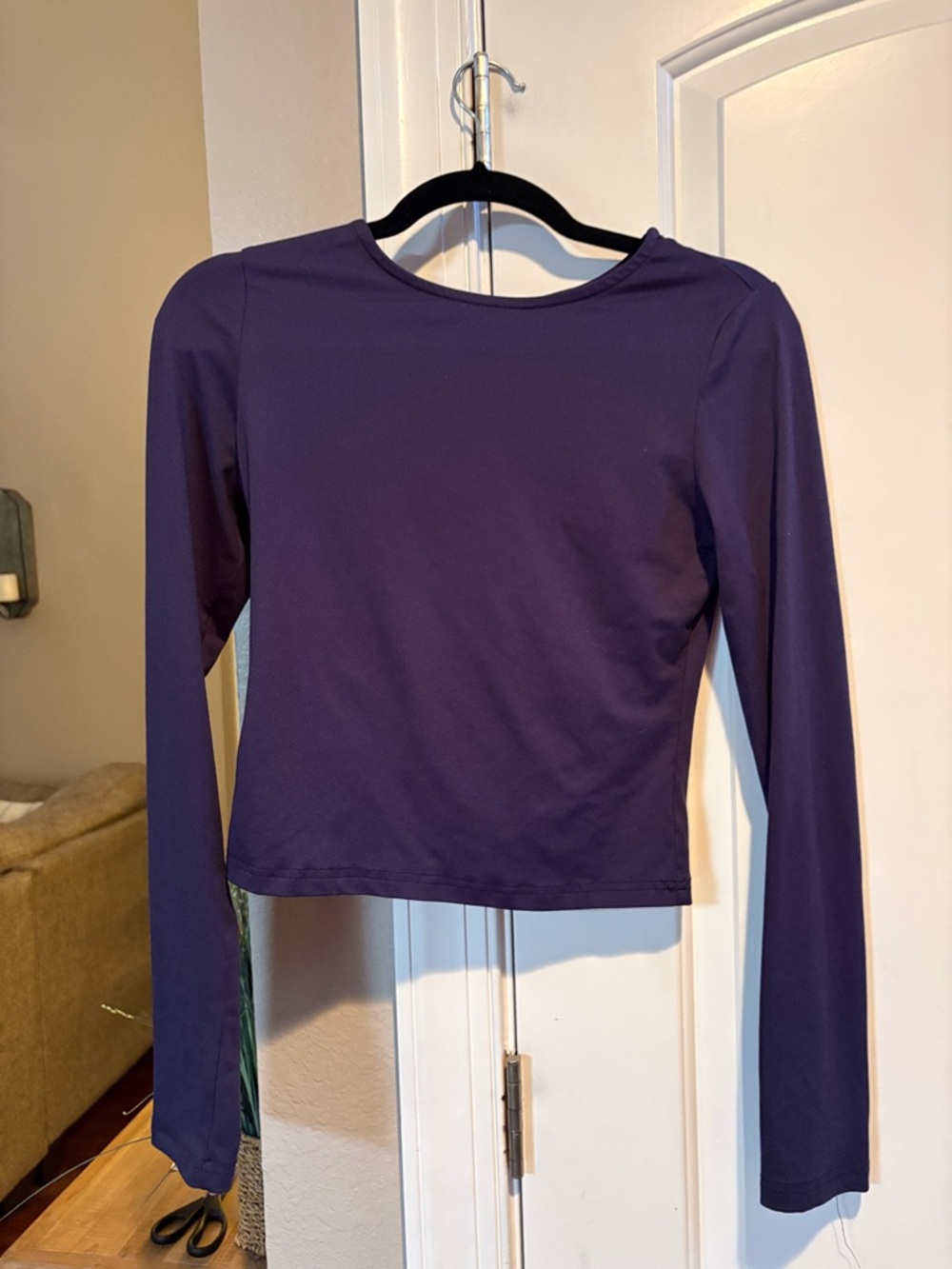Women's Long Sleeve Crewneck Top - Purple